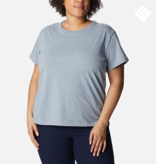 Tricouri Columbia Sapphire Point Scurte Sleeve Dama Gri | Plus Size AU9ZAS701